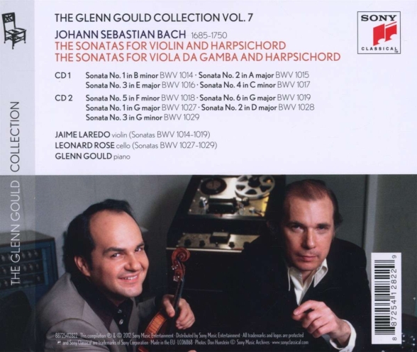 Glenn Gould, Jaime Laredo, Leonard Rose: Bach: The 6 Sonatas for Violin & Harpsichord BWV 1014-1019; The 3 Sonatas for Viola da gamba & Harpsichord BWV 1027-1029 - CD Foto #2