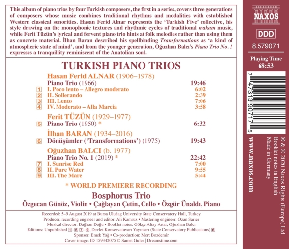 Bosphorus Trio: Turkish Piano Trios - CD Foto #2