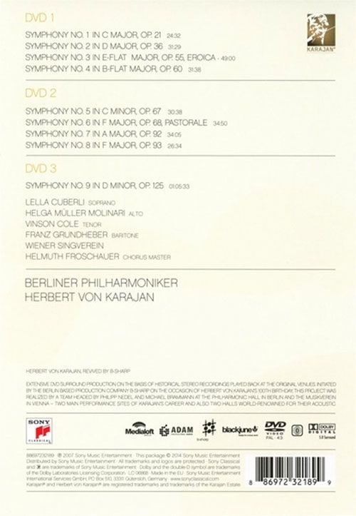 Herbert von Karajan, Berliner Philharmoniker: Beethoven: Symphony 1 - 9 (The Complete Symphony) - DVD Foto #2