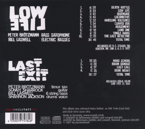 Peter Brötzmann, Bill Laswell: Lowlife / Last Exit - CD Foto #2