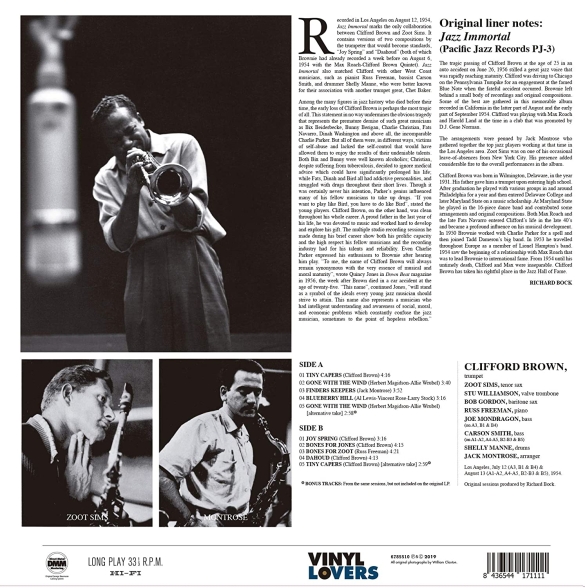 Clifford Brown, Zoot Sims: Jazz Immortal - Plak Foto #2