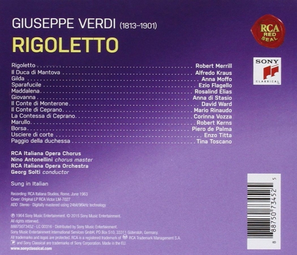 Sir Georg Solti, Anna Moffo, Robert Merrill, RCA Italiana Opera Orchestra: Verdi: Rigoletto - CD Foto #2