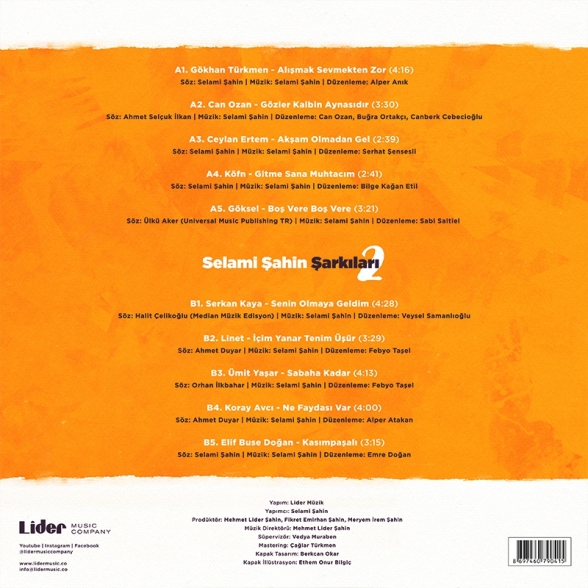 Selami Şahin, Çeşitli Sanatçılar: Selami Şahin Şarkıları 2 - Plak Foto #2