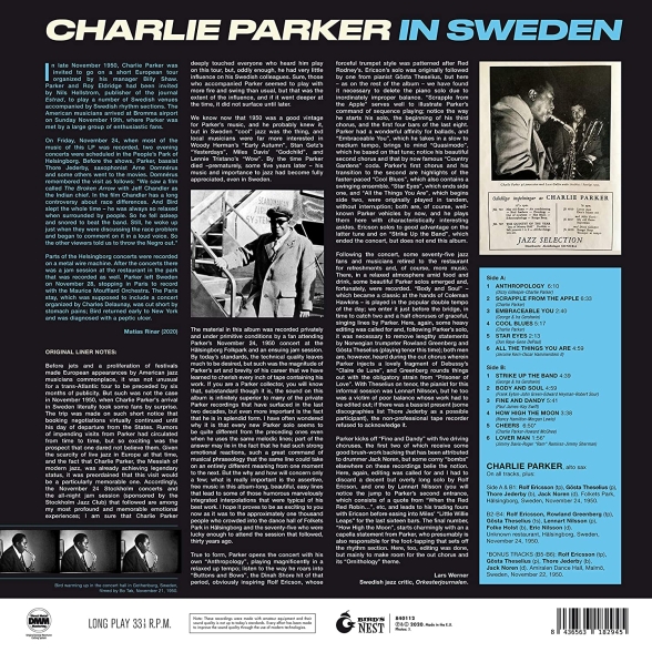 Charlie Parker: In Sweden (Limited Edition - Blue Virgin-Vinyl) - Plak Foto #3