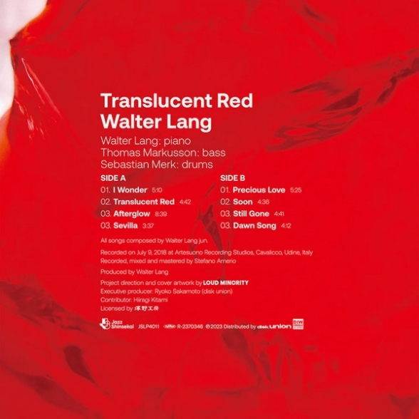 Walter Lang Trio: Translucent Red - Plak Foto #2