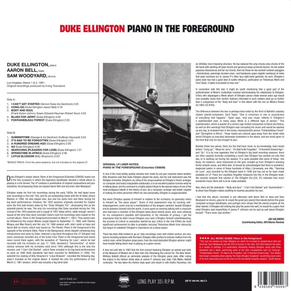 Duke Ellington: Piano In The Foreground + 1 Bonus Track! - Plak Foto #2