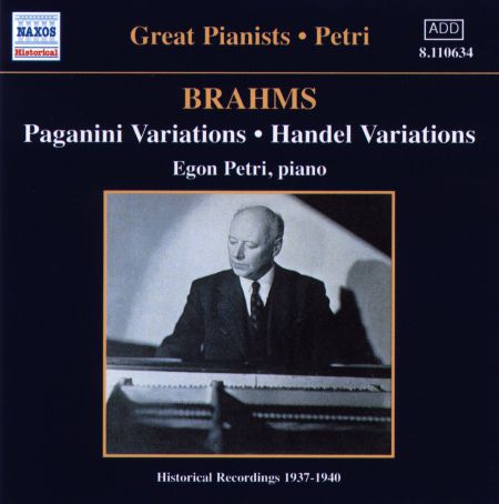 Brahms: Paganini and Handel Variations (Petri) (1937-1940) - CD
