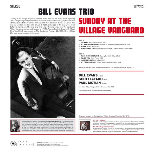 Bill Evans Trio: Sunday At The Village Vanguard - Plak Foto #2