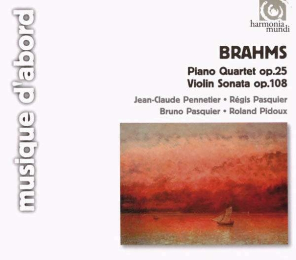 Bruno Pasqiuer, Régis Pasquier, Jean-Claude Pennetier: Brahms: Piano Quartet No.1 Op.25, Violin Sonata Op. 108 - CD Foto #1