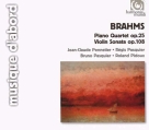 Bruno Pasqiuer, Régis Pasquier, Jean-Claude Pennetier: Brahms: Piano Quartet No.1 Op.25, Violin Sonata Op. 108 - CD Foto #1