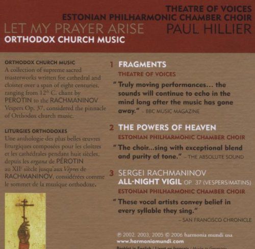Theatre of Voices, Estonian Philharmonic Chamber Choir, Paul Hillier: Let My Prayer Arise - CD Foto #2