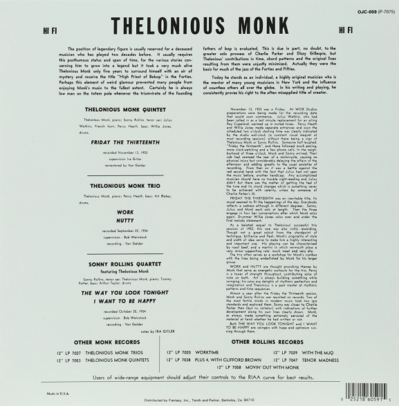 Thelonious Monk, Sonny Rollins: Thelonious Monk & Sonny Rollins - Plak Foto #2