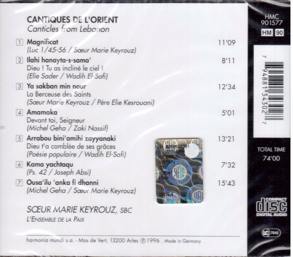 Soeur Marie Keyrouz - Cantiques de l'Orient - CD Foto #2