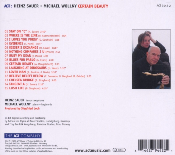 Heinz Sauer, Michael Wollny: Certain Beauty - CD Foto #2