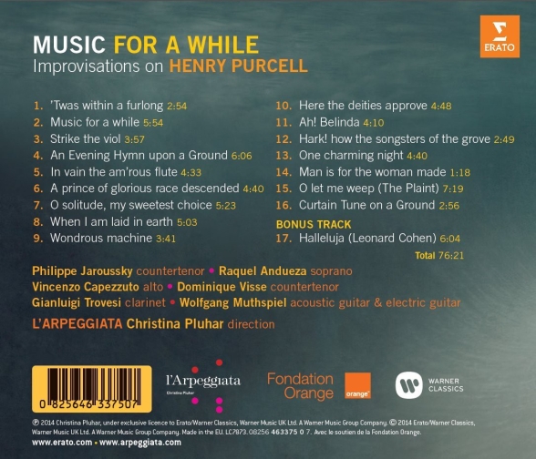Christina Pluhar: Music for a While - CD Foto #2