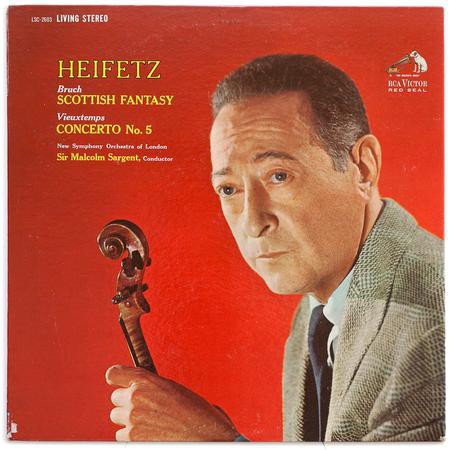 Jascha Heifetz, New Symphony Orchestra of London, Malcolm Sargent: Bruch: Scottish Fantasy/ Vieuxtemps: Violinconcerto No. 5 (200g-edition) - Plak