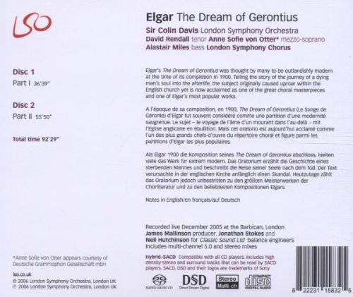 Sir Colin Davis, London Symphony Orchestra, London Symphony Chorus: Elgar: The Dream of Gerontius op.38 - SACD Foto #2