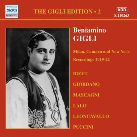 Gigli, Beniamino: Gigli Edition, Vol.  2: Milan, Camden and New York Recordings (1919-1922) - CD