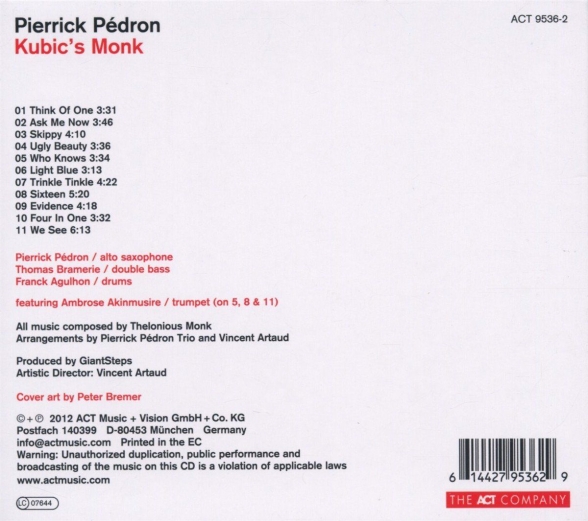 Pierrick Pédron: Kubic's Monk - CD Foto #2