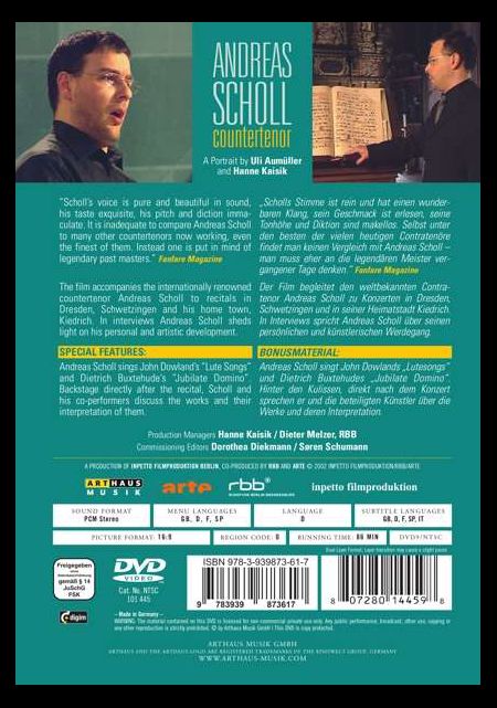 Andreas Scholl, Uli Aumüller, Hanne Kaisik: Andreas Scholl - Countertenor - DVD Foto #2