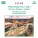 Faure: Violin Sonatas Nos. 1 and 2 - CD