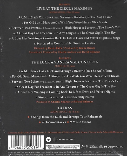 David Gilmour: The Luck And Strange - Live At The Circus Maximus - BluRay Foto #2