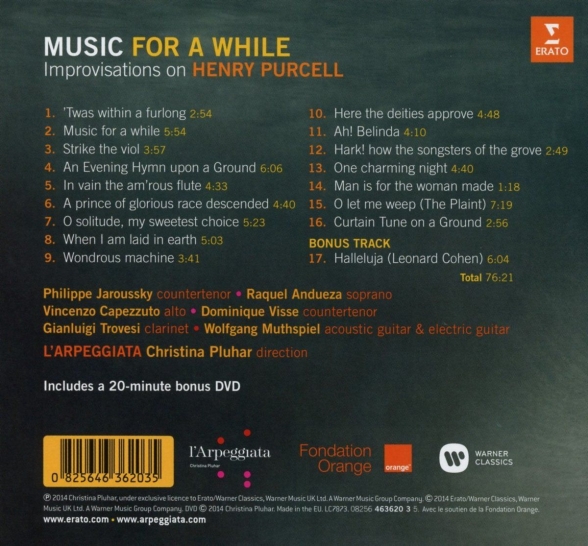 Christina Pluhar: Music For A While - CD Foto #2