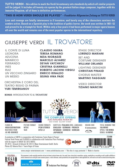 Claudio Sgura, Teresa Romano, Mzia Nioradze, Marcelo Alvarez, Deyan Vatchkov, Christina Giannelli, Orchestra Del Teatro Regio Di Parma, Yuri Temirkanov: Verdi: Il Trovatore - DVD Foto #2