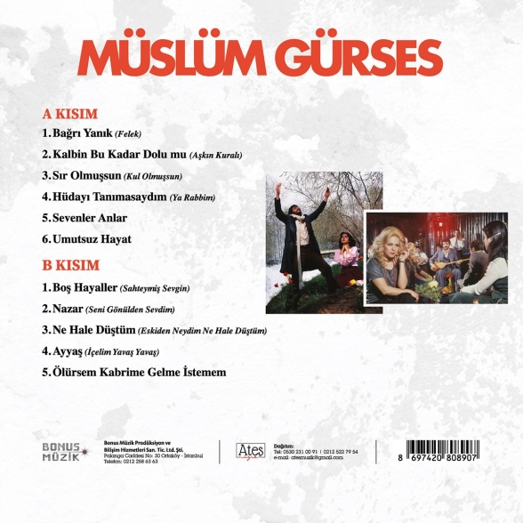 Müslüm Gürses: Bağrı Yanık (Umutsuz Hayat) - Plak Foto #2