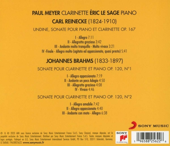 Eric Le Sage, Paul Meyer: Carl Heinrich Reinecke, Brahms: Undine op. 167, Sonata for Piano and Clarinette - CD Foto #2