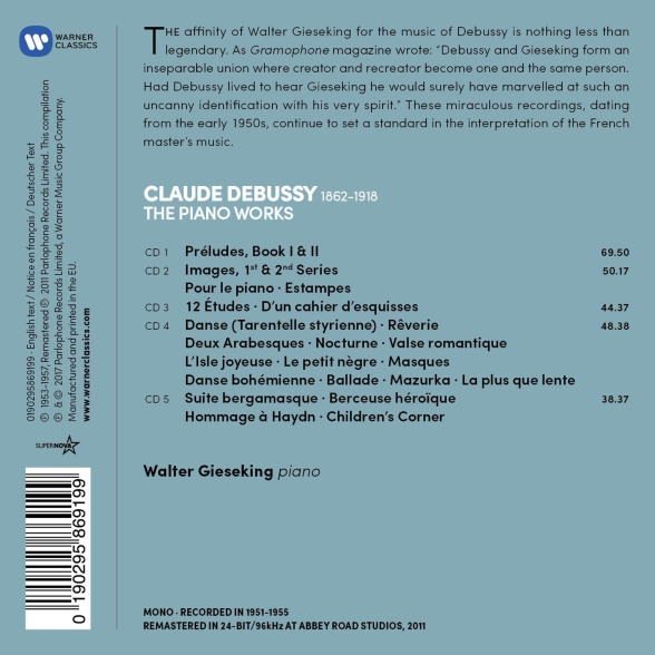 Walter Gieseking: Debussy: The Complete Piano works - CD Foto #2