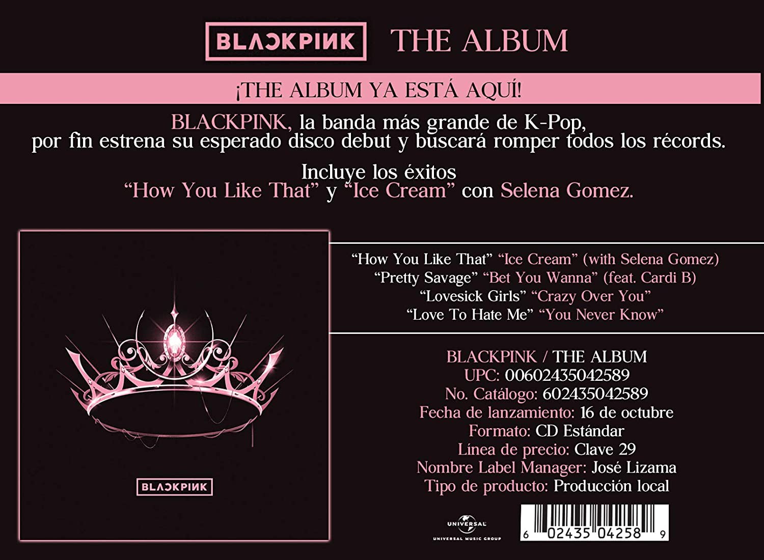 Blackpink: (Blackpink): The Album (Limited Edition) - CD | Opus3a