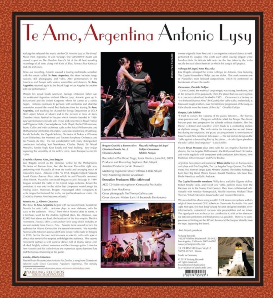 Antonio Lysy: Te Amo, Argentina - Plak Foto #2