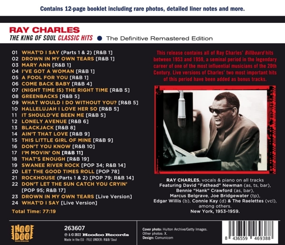 Ray Charles: The King Of Soul - Classic Hits - CD Foto #2