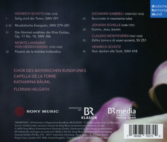 Chor des Bayerischen Rundfunks, Capella De La Torre, Florian Helgath: Schütz: Musikalische Exequien SWV 279-281 - CD Foto #2