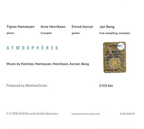 Tigran Hamasyan, Arve Henriksen, Eivind Aarset, Jan Bang: Atmosphères - CD Foto #2