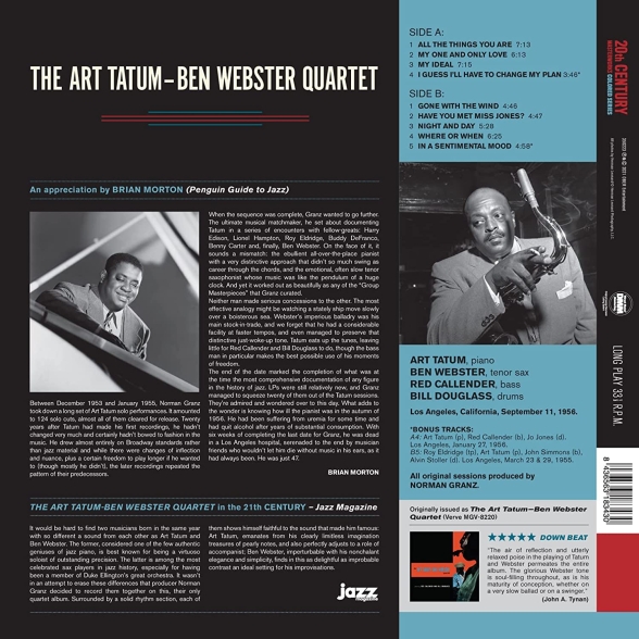 Art Tatum, Ben Webster: Art Tatum & Ben Webster Quartet (Limited Edition - Red Vinyl) - Plak Foto #2