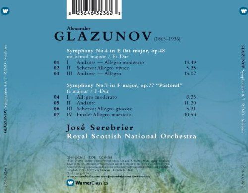 Royal Scottish National Orchestra, José Serebrier: Glazunov: Symphonies No.4 & 7 - CD Foto #2