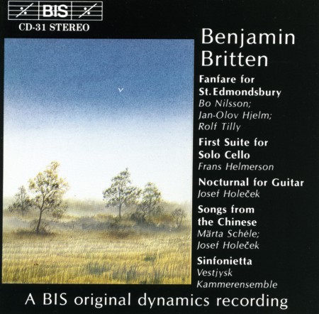 Bo Nilsson, Jan-Olof Hjelm, Rolf Tilly, Frans Helmerson, Josef Holocek, Märta Schéle, Vestjysk Kammerensemble: Britten: Fanfare for St. Edmondsbury and other works - CD