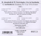 Wilhelm Furtwängler, Hermann Abendroth: Live In Stockholm - CD Foto #2