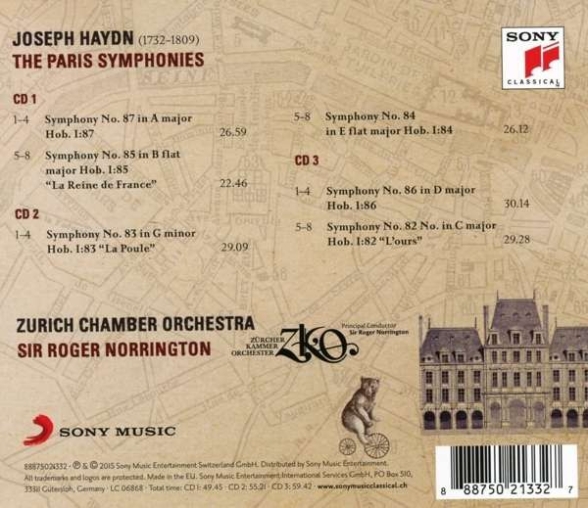 Sir Roger Norrington, Zurich Chamber Orchestra: Haydn: The Paris Symphonies - CD Foto #2