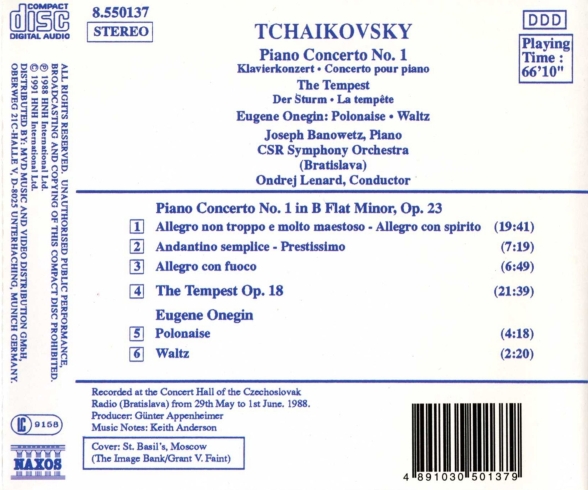Joseph Banowetz: Tchaikovsky: Piano Concerto No.1 - CD Foto #2