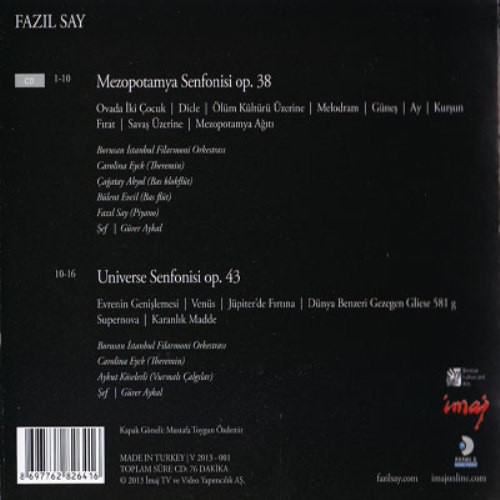 Fazıl Say: Mezopotamya Senfonisi No. 2, Universe - CD Foto #2