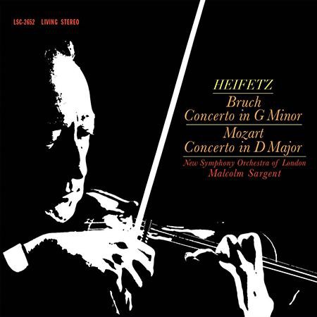 Jascha Heifetz, New Symphony Orchestra of London, Malcolm Sargent: Bruch, Mozart: Violin Concerto (200 g) - Plak