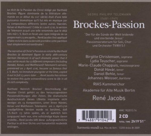 René Jacobs: Telemann: Brockes-Passion - CD Foto #2