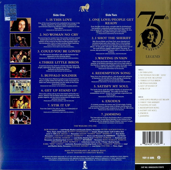 Bob Marley & The Wailers: Legend (Half Speed Mastering) - Plak Foto #2