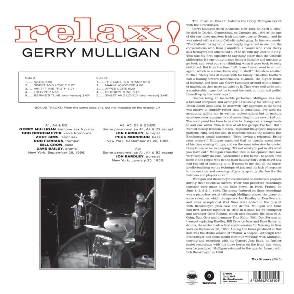 Gerry Mulligan: Relax! + 2 Bonus Tracks - Plak Foto #2