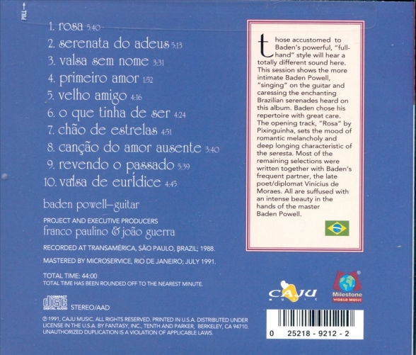 Baden Powell: Seresta Brasileria - CD Foto #2