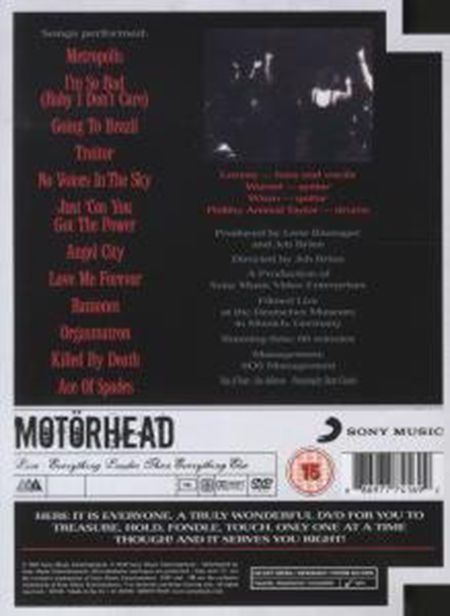 Motörhead Live: Everything Louder Than Everything Else - DVD Foto #2
