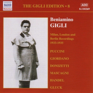 Gigli, Beniamino: Gigli Edition, Vol.  8: Milan, London and Berlin Recordings (1933-1935) - CD